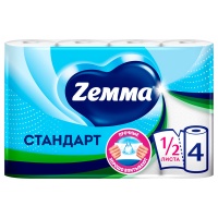 Бумажные полотенца Zemma белые 2 слоя (4 шт)