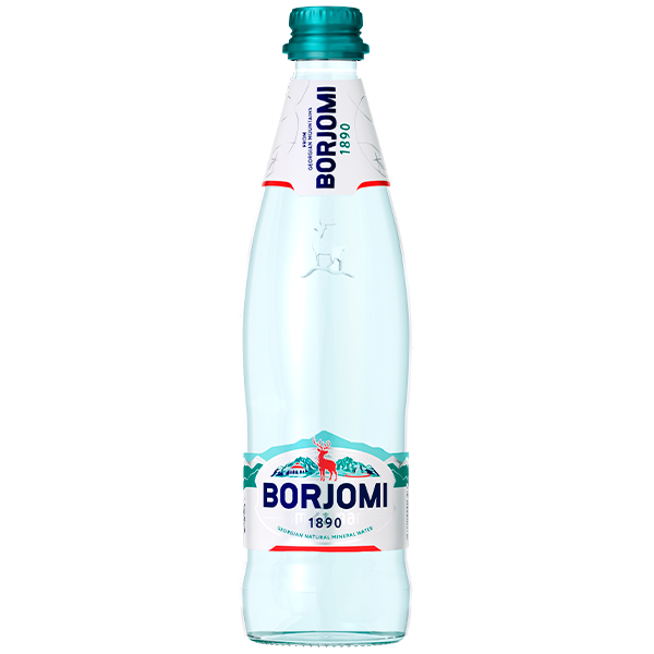 Вода Боржоми 0.5 литра, газ, стекло, 12 шт. в уп.