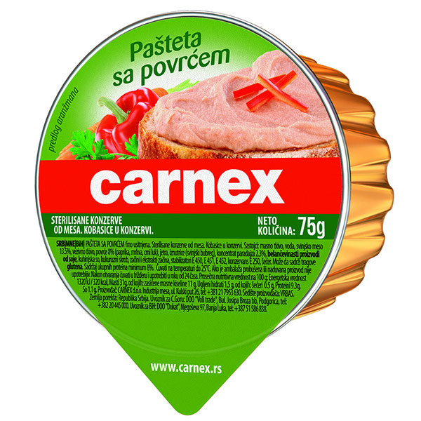 Паштет Carnex с овощами 75 гр