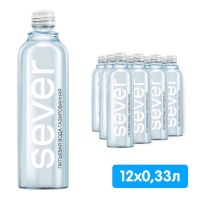 Вода Sever 0.33 литра, газ, стекло, 12 шт. в уп.