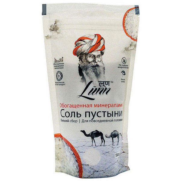 Соль Lunn пищевая соль пустыни летний сбор 500 гр