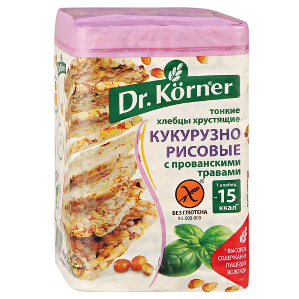 Хлебцы Dr.Korner кукурузно-рисовые с прованскими травами 100 г