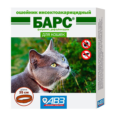 

Ошейник Барс для кошек инсектоакарицидный от блох и клещей