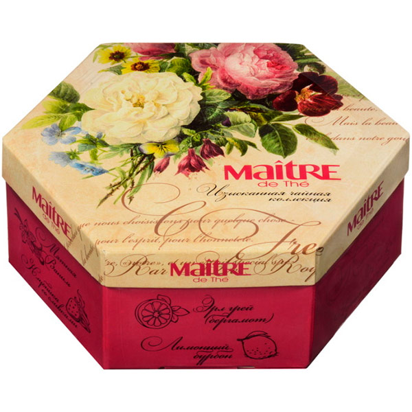 Чай Maitre de The Цветы ассорти 12 вкусов 60 пакетиков 120 гр
