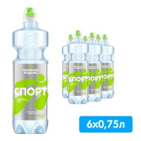 Вода Калинов Родник 0.75 литра, без газа, спорт, пэт, 6 шт. в уп.