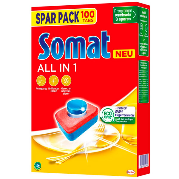 Средство для посудомоечных машин Somat All in 1 Экстра 100 таблеток