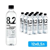 Родниковая оковецкая питьевая вода 8.2 0.5 литра, без газа, пэт, 12 шт. в уп.