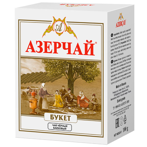 Чай Азерчай черный байховый Букет крупнолистовой 100 гр