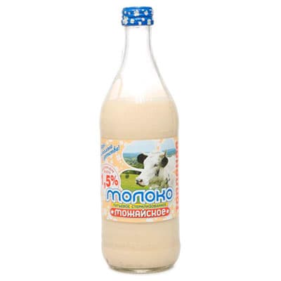 Молоко Можайское топленое стерилизованное 1,5% БЗМЖ 0.45 литра, стекло - фото 1
