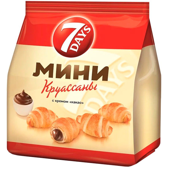 Мини-круассаны 7Days с кремом какао 300 гр