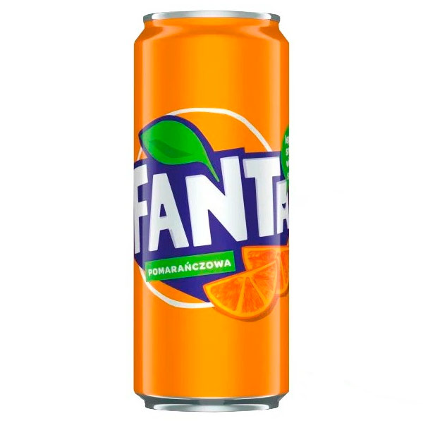 Fanta / Фанта Импорт 0,33 литра, газ, ж/б, 15 шт. в уп