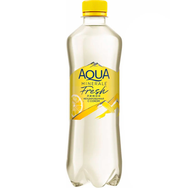 Вода Аква Минерале лимон с соком 0.5 литра, без газа, пэт, 12 шт. в уп