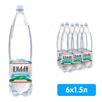 Вода лечебно-столовая Цхали 1.5 литра, газ, пэт, 6 шт. в уп.	