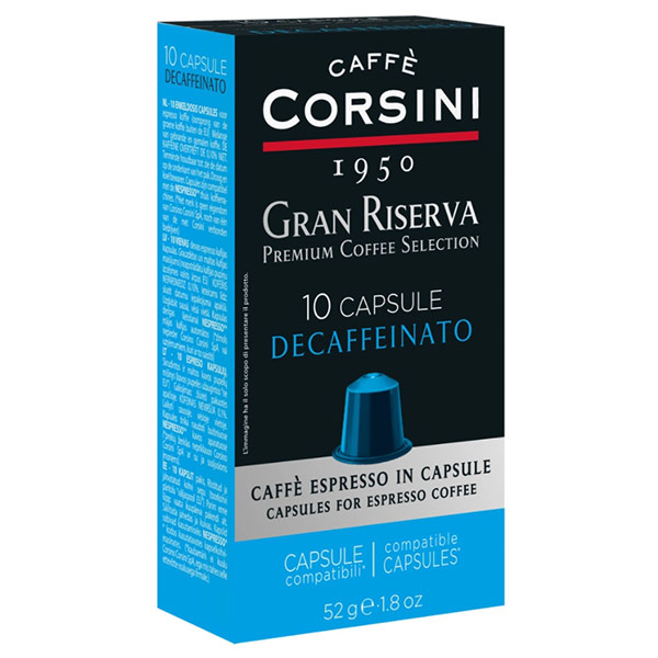 Кофе Corsini Gran Riserva Decaffeinato 10 капсул по 5,2 гр