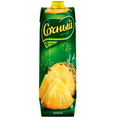 Нектар Сочный ананас 1 литр, 12 шт. в уп.