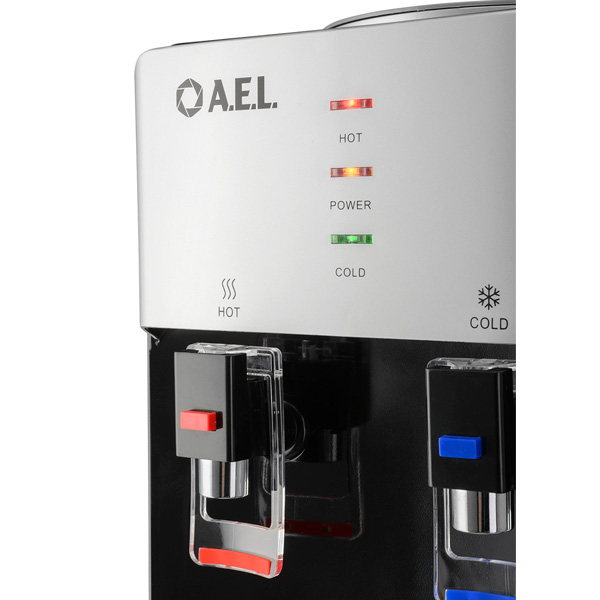 Кулер AEL LD-AEL-40c серебристый/черный (шкафичк 9 литров)