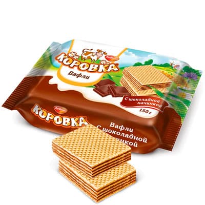 Вафли Рот Фронт Коровка с шоколадной начинкой 150 гр