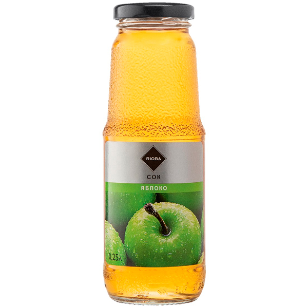 Сок Rioba яблочный 0,25 литра, 8 шт. в уп
