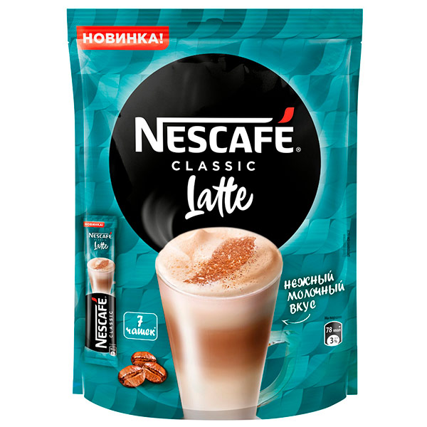 Nescafe / Нескафе Classic Latte растворимый 3 в 1, 7 х 18 гр