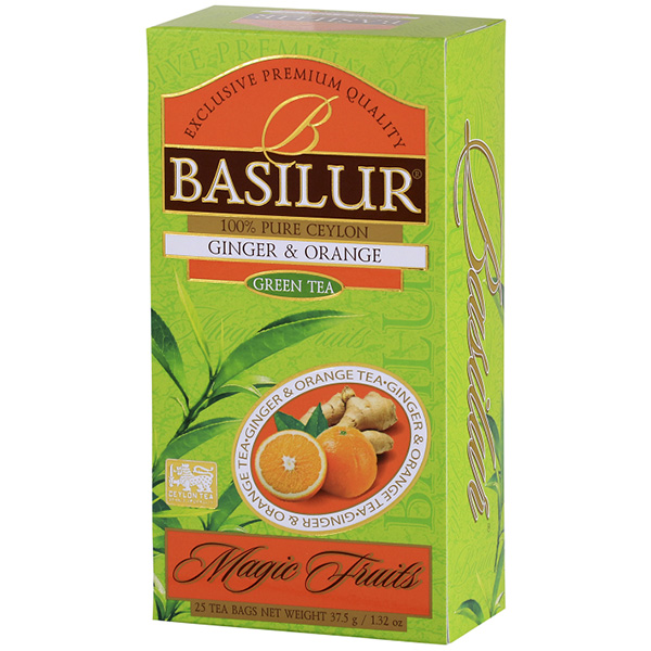 Чай зеленый Basilur Волшебные фрукты, имбирь и апельсин, 25 пак