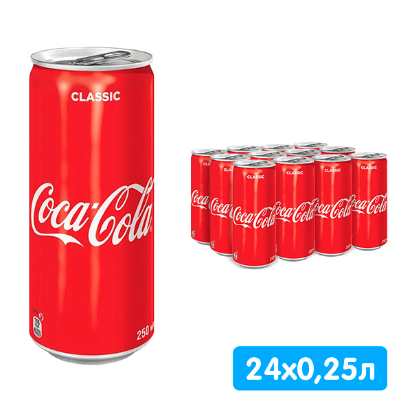 Coca-cola / Кока Кола импорт 0.25 литра, ж/б, 12 шт. в уп. Coca-cola / Кока Кола импорт 0.25 литра, ж/б, 12 шт. в уп.