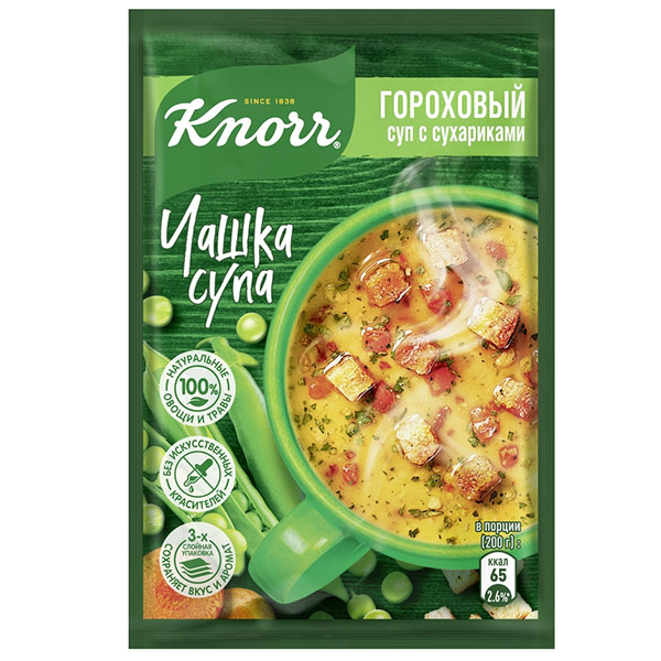 Суп Knorr быстрорастворимый Гороховый с сухариками 21 гр
