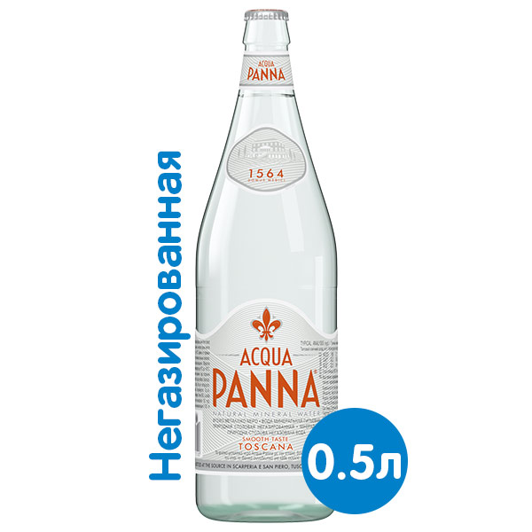 Вода Acqua Panna 0.5 литра, без газа, стекло, 24 шт. в уп.