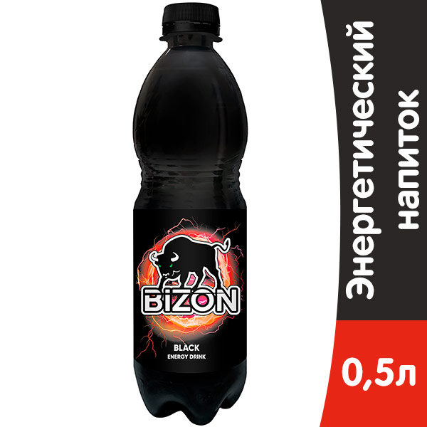 Энергетический напиток Bizon Black 0.5 литра, пэт, 12 шт. в уп.