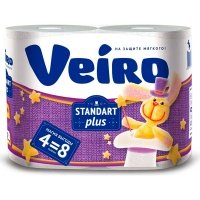 Туалетная бумага Veiro Standart Plus белая 2 слоя (4 шт.)