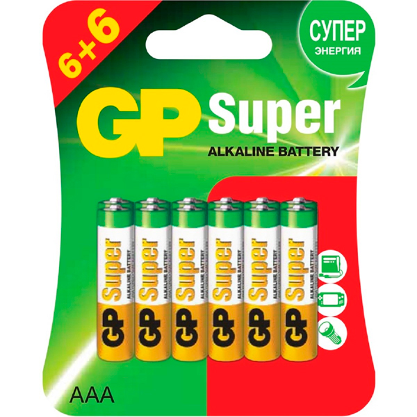 Батарейки GP Super LR03 AAA 12 шт - фото 1