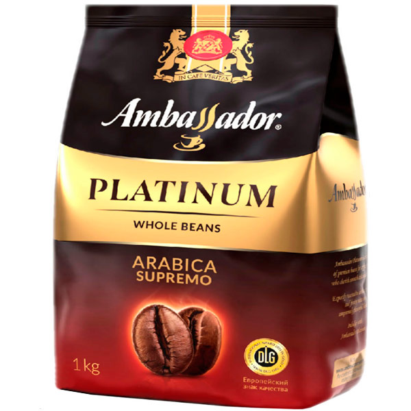 Кофе Ambassador Platinum 100% Арабика зерно 1 кг