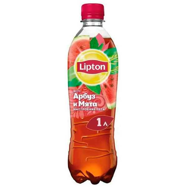 Холодный Чай Lipton / Липтон Арбуз-Мята 1 литр, пэт, 12 шт. в уп.