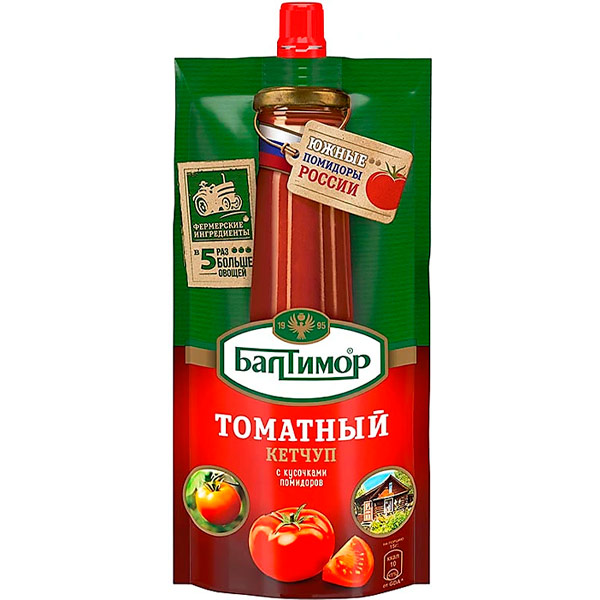 Кетчуп Балтимор Томатный с кусочками помидоров 260 гр - фото 1