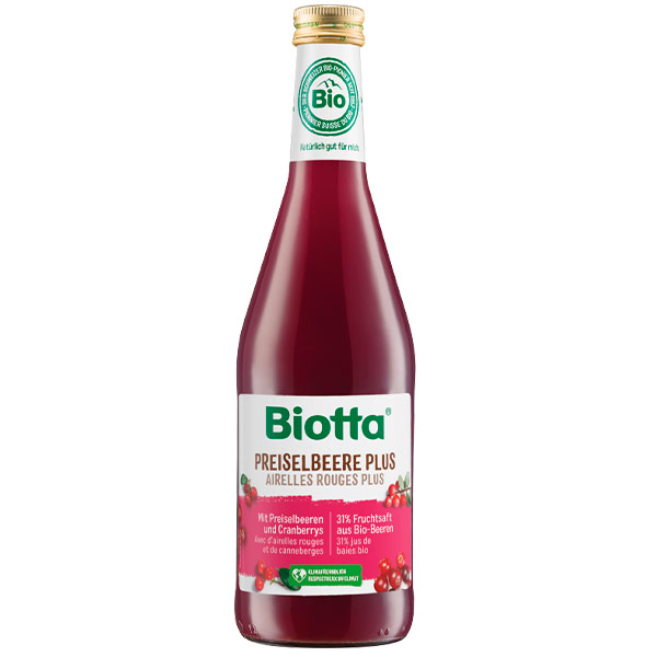 Biotta / Биотта из дикорастущей брусники и клюквы 0,5 литра 6 шт. в уп.