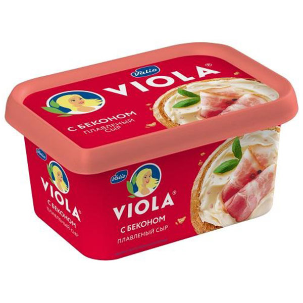 Сыр Valio Виола плавленный с беконом 50% БЗМЖ 400 гр