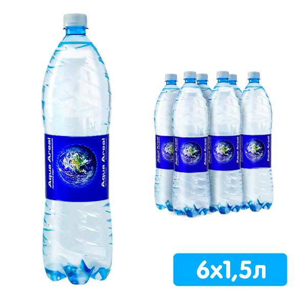 Вода Аква Ареал 1.5 литра, без газа, пэт, 6 шт. в уп.