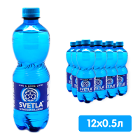 Вода минеральная Svetla Rus 0.5 литра, без газа, пэт, 12 шт. в уп.