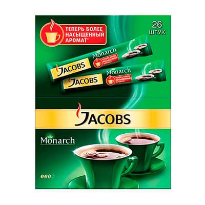 Кофе Jacobs Monarch / Якобс Монарх растворимый в пакетиках 1,8 гр (26 шт)