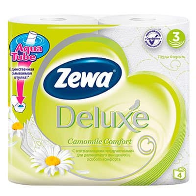 Туалетная бумага Zemma Deluxe ромашка 3 слоя (4шт)