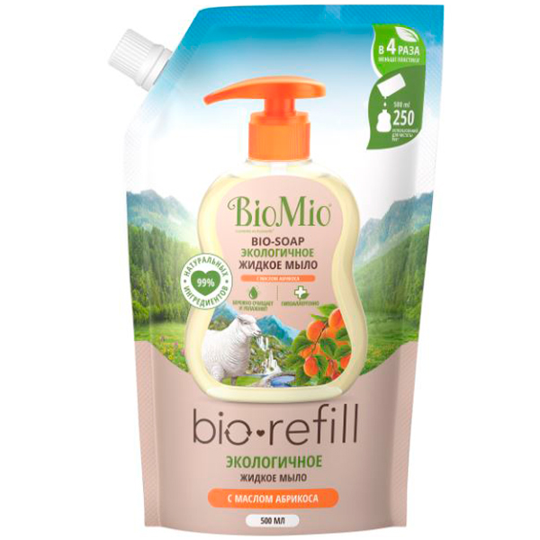 Жидкое мыло Bio Mio Bio-Soap Refill с маслом абрикоса 500 мл