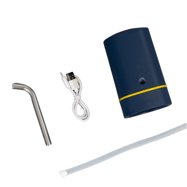 Помпа Aqviol EP-04 электрическая на аккумуляторе с USB-адаптером для 19л бутылей, синяя