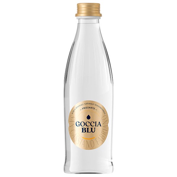 Вода Goccia Blu Frizzante 0.25 литра, газ, стекло, 24 шт. в уп.