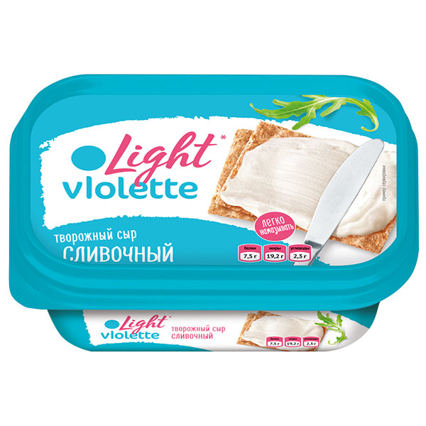Сыр Violette Лайт творожный сливочный 60% БЗМЖ 180 гр