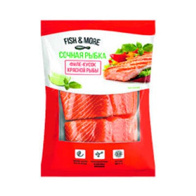 Лосось Fish & More филе-кусок на коже свежемороженый 500 гр