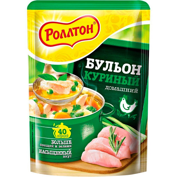 Бульон Роллтон куриный домашний сухая смесь 90 гр