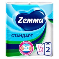 Бумажные полотенца Zemma белые 2 слоя (2 шт)