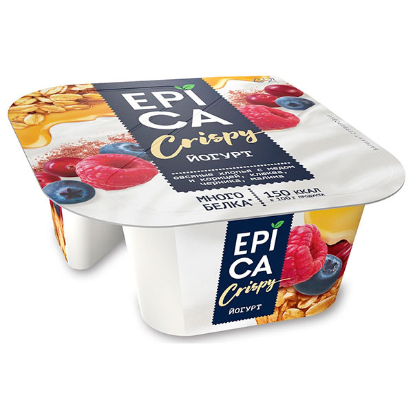 Йогурт Epica Crispy натуральный и смесь из мюсли БЗМЖ 4,8% 138 гр