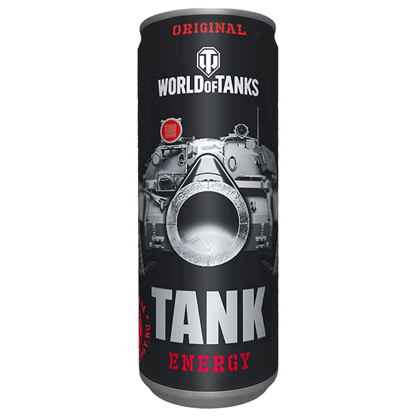 Энергетический напиток Tank World of Tanks 0.33 литра, ж/б, 12 шт. в уп.