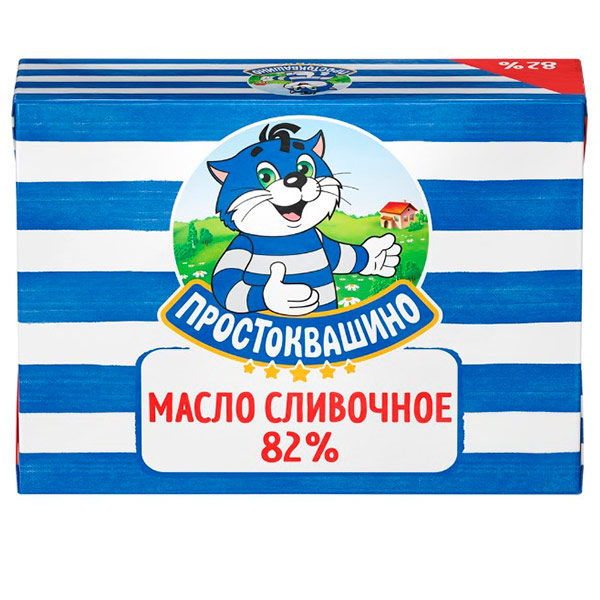 Масло сливочное Простоквашино 82% БЗМЖ 180 гр