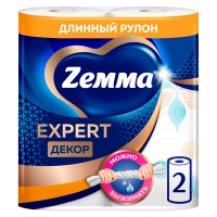 Бумажные полотенца Zemma Expert Декор с рисунком 3х-слойные (2 шт)